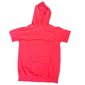 Ultra Soft Hooded Short Sleeve Pocket Shirt Tunic Cover-up Womens Small Blumin